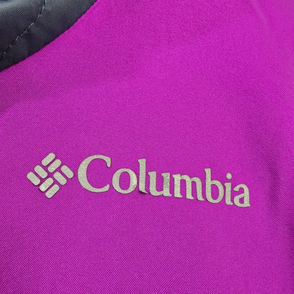 Columbia girl size‎ large zip front purple with gray quilting accent winter coat